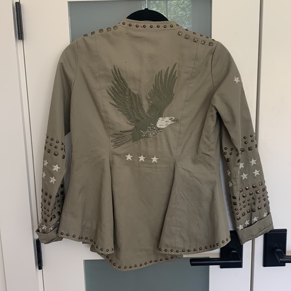 Peplum jacket with gorgeous embroidery and metallic stud accents! - Picture 2 of 2